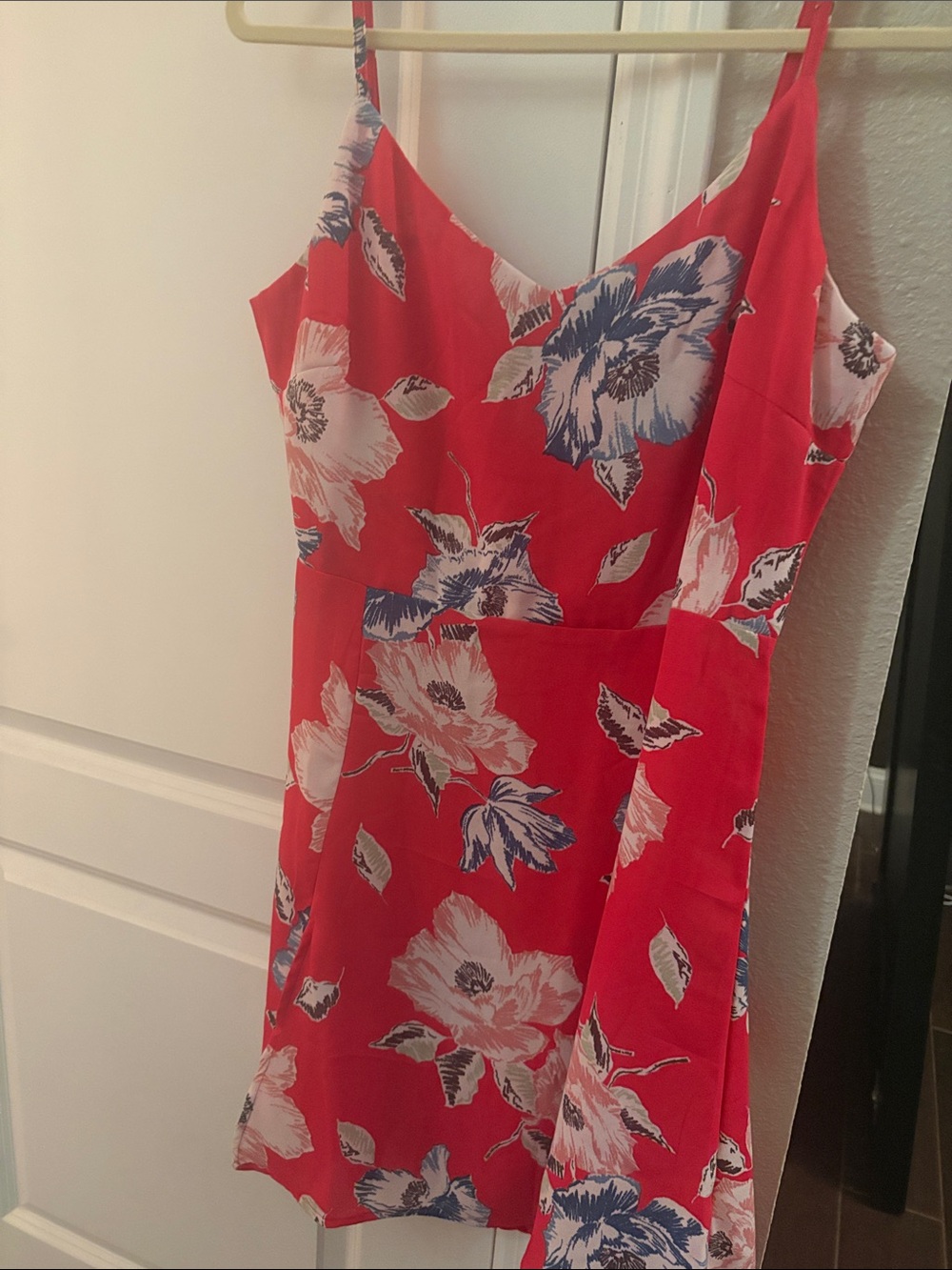 French Connection Red Floral Slip Mini Dress